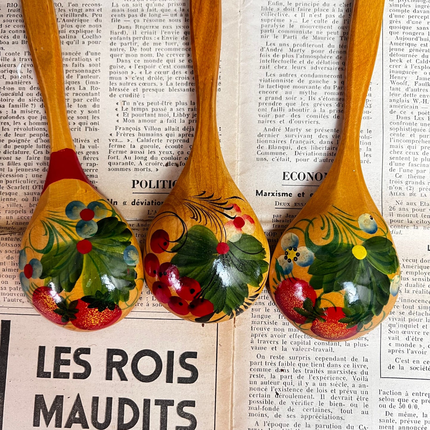 Set of Three Painted Russian Khokhloma Spoons Folk Art* - The Blind Mole