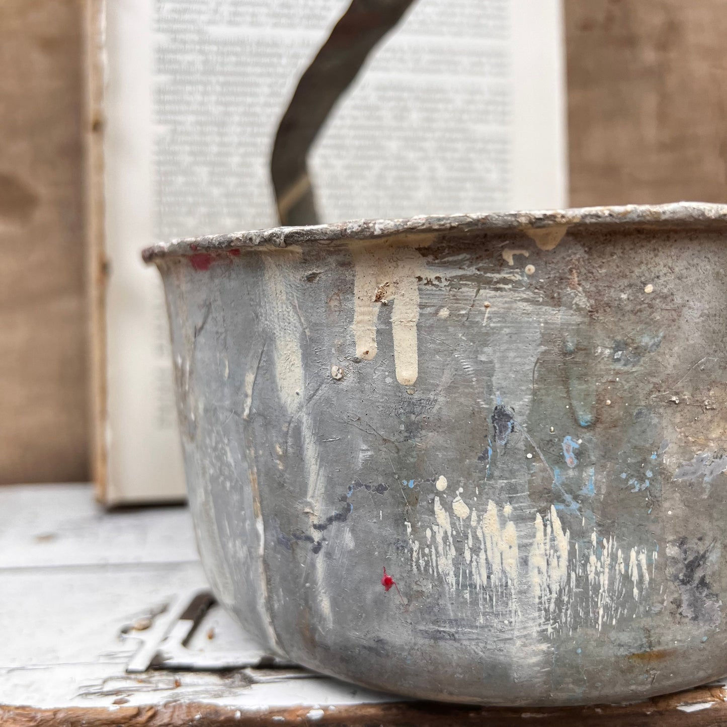 Vintage Paint Kettle Pot, Planter