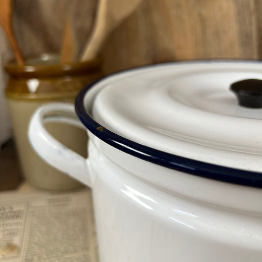 Beautiful Vintage White Pan with Twin Handles