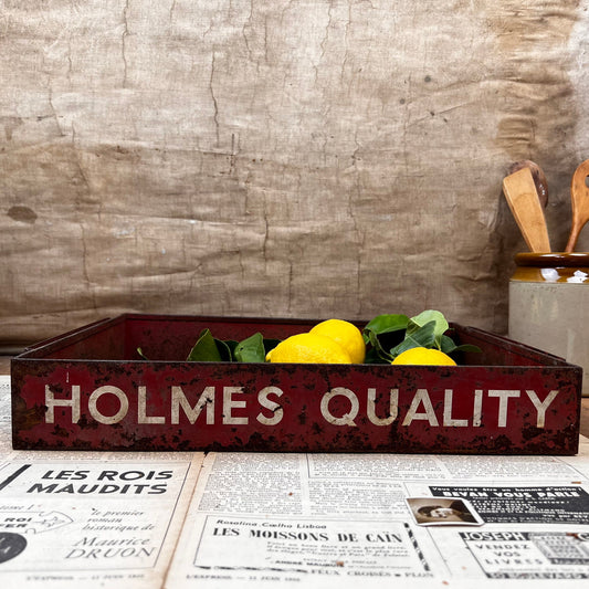 Holmes Quality Red Enamel Potato Apple Tray