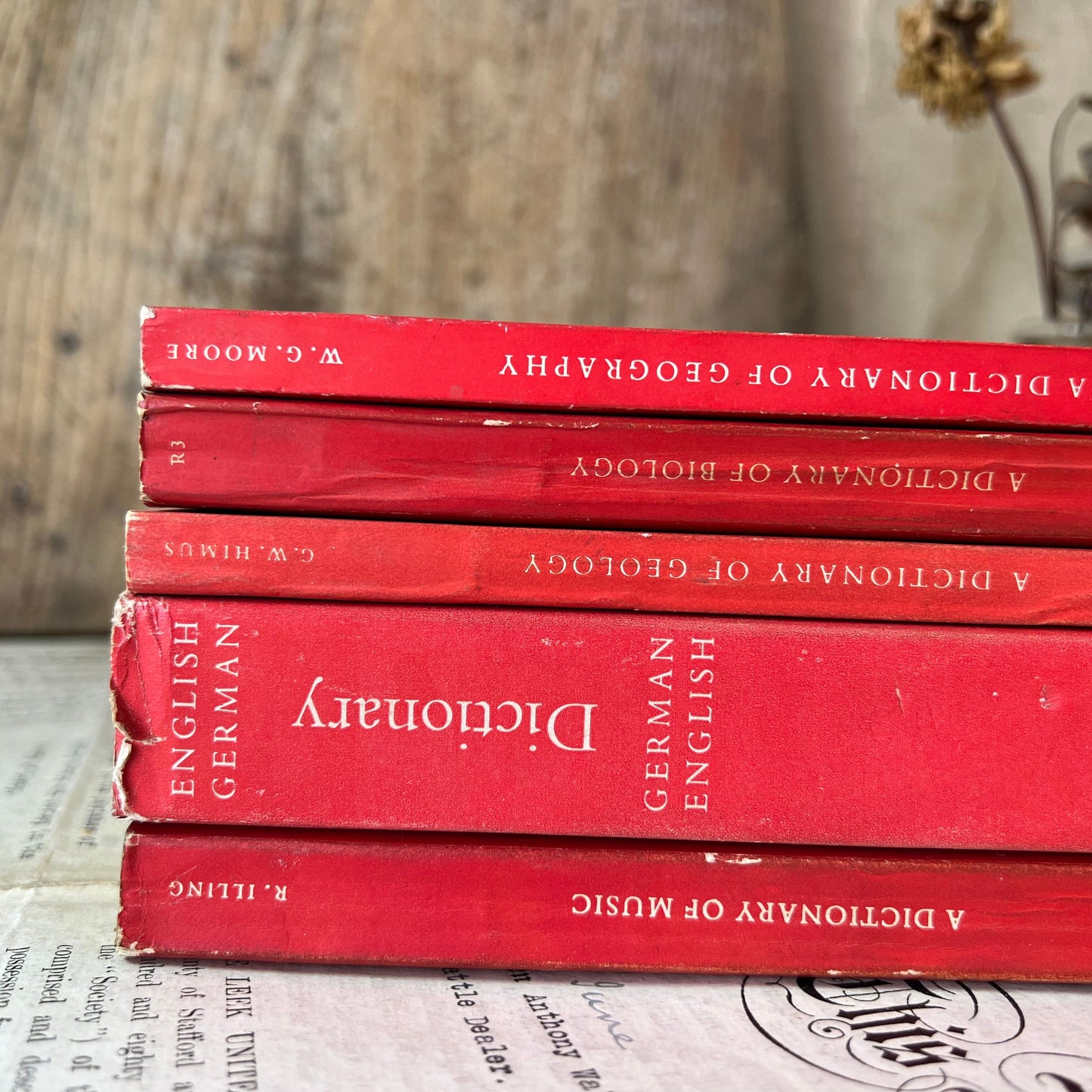 Stack of Vintage Red Penguin books