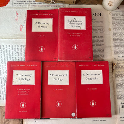 Stack of Vintage Red Penguin books