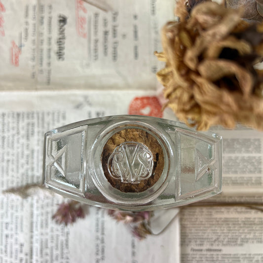 Square Art Deco Glass Apothecary Chemist Laboratory Bottle