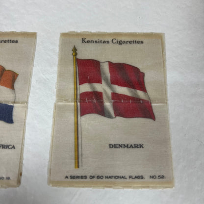 Framed Set of Four Kensitas Cigarettes Silks National Flags