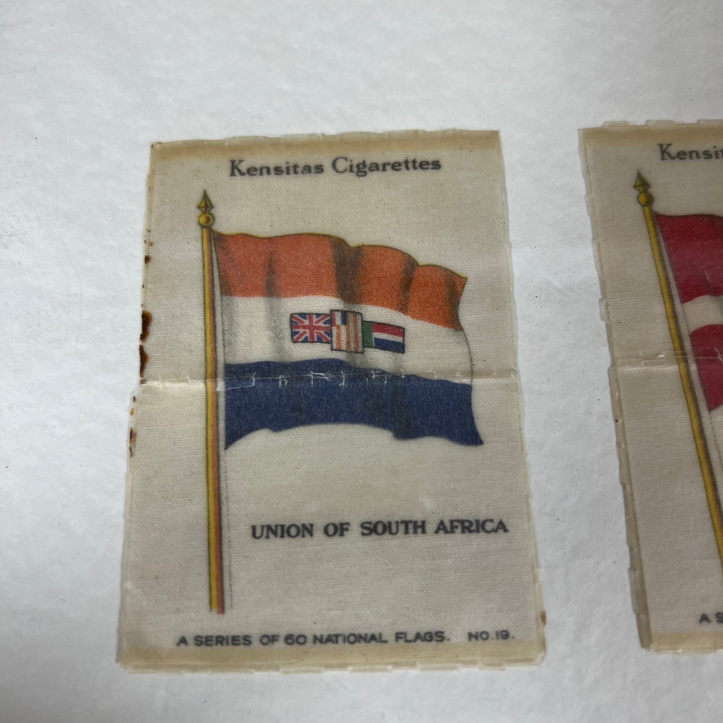 Framed Set of Four Kensitas Cigarettes Silks National Flags