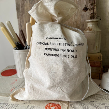 Five Re-Useable Cotton Grain Seed Bags Storage Bags