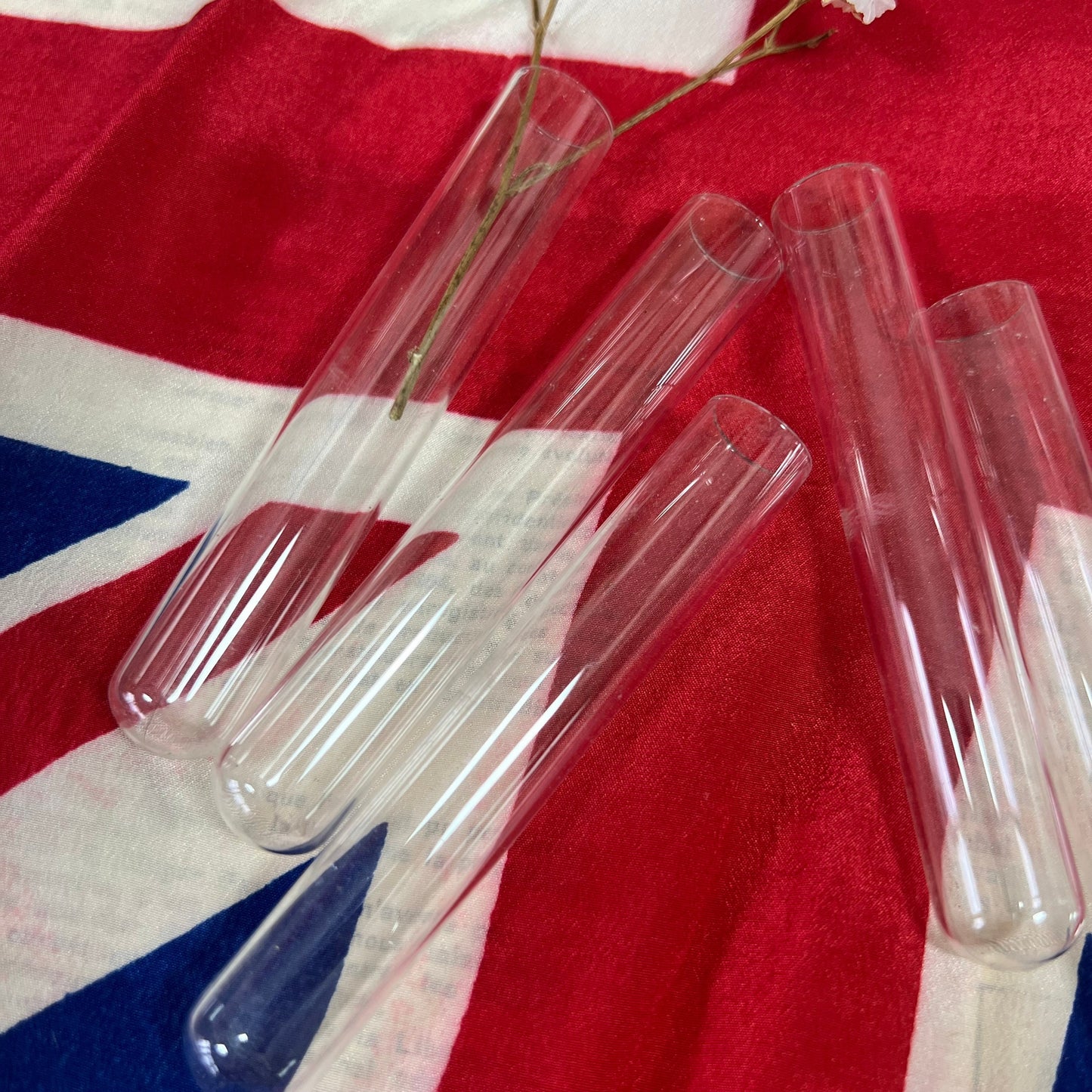 Five Small Glass Test Tubes, Propagating Tubes, Vases