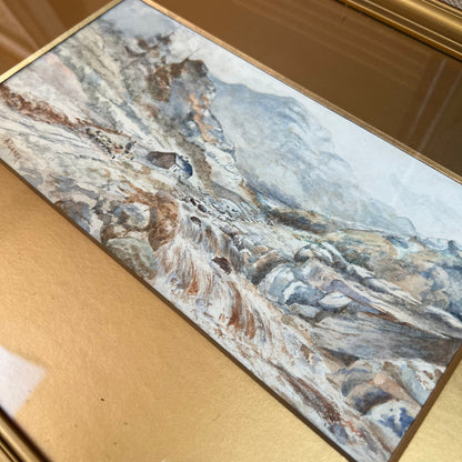 Victorian Original Watercolour Mountainous Landscape by H Turner