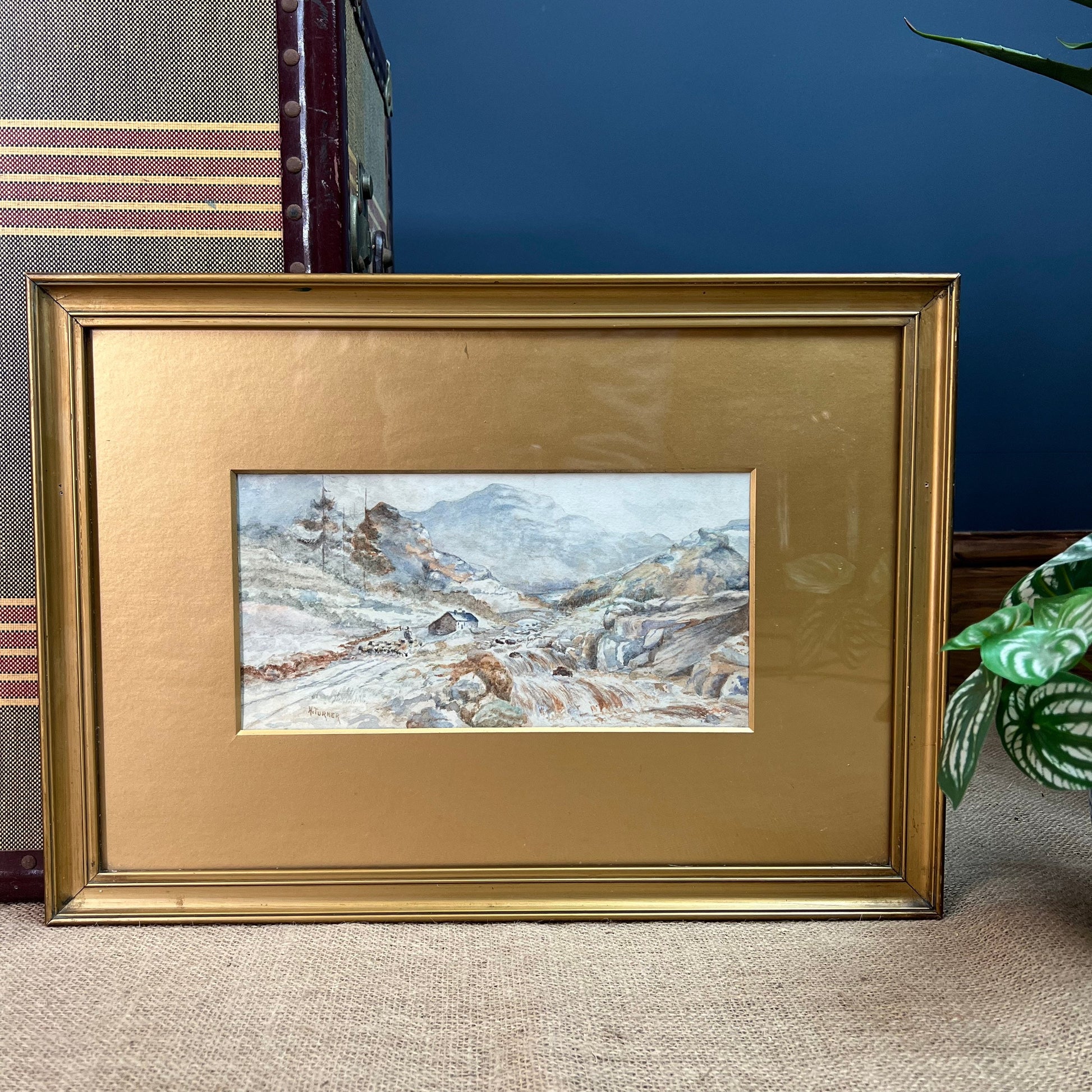 Victorian Original Watercolour Mountainous Landscape by H Turner