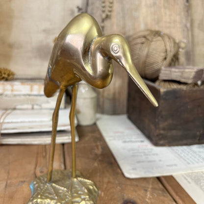 Mid Century Fabulous Brass Heron Figure