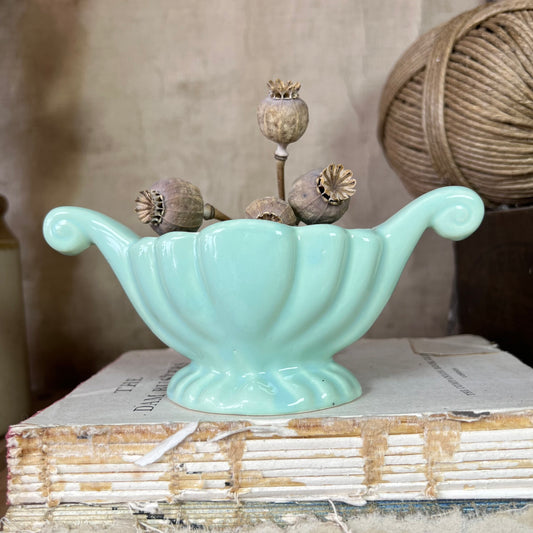 Small Mint Green Fluted Mantle Vase