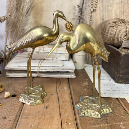 Mid Century Fabulous Brass Heron Figure