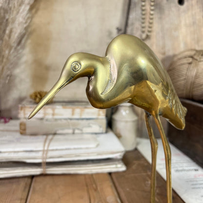 Mid Century Fabulous Brass Heron Figure