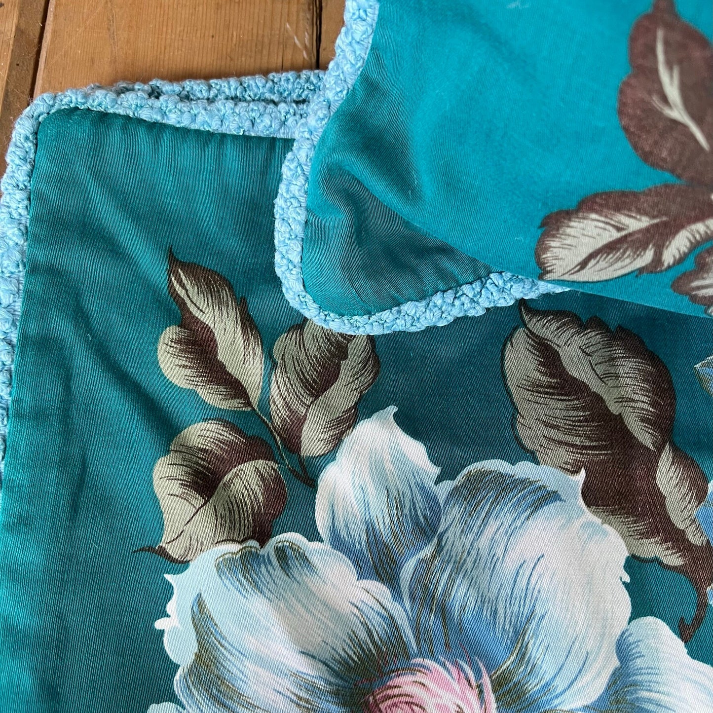 Four Stunning Mid Century Floral Scatter Cushions - Electric Blue/Teal