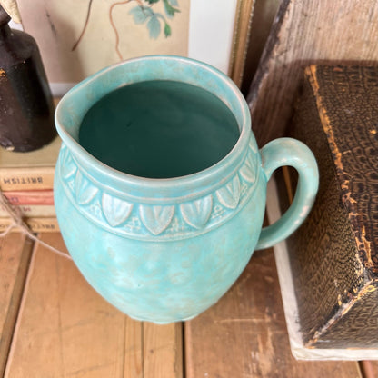 Art Deco Green Dappled Arthur Wood Stoneware Vase Jug