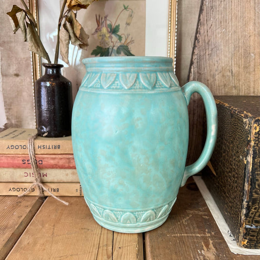 Art Deco Green Dappled Arthur Wood Stoneware Vase Jug