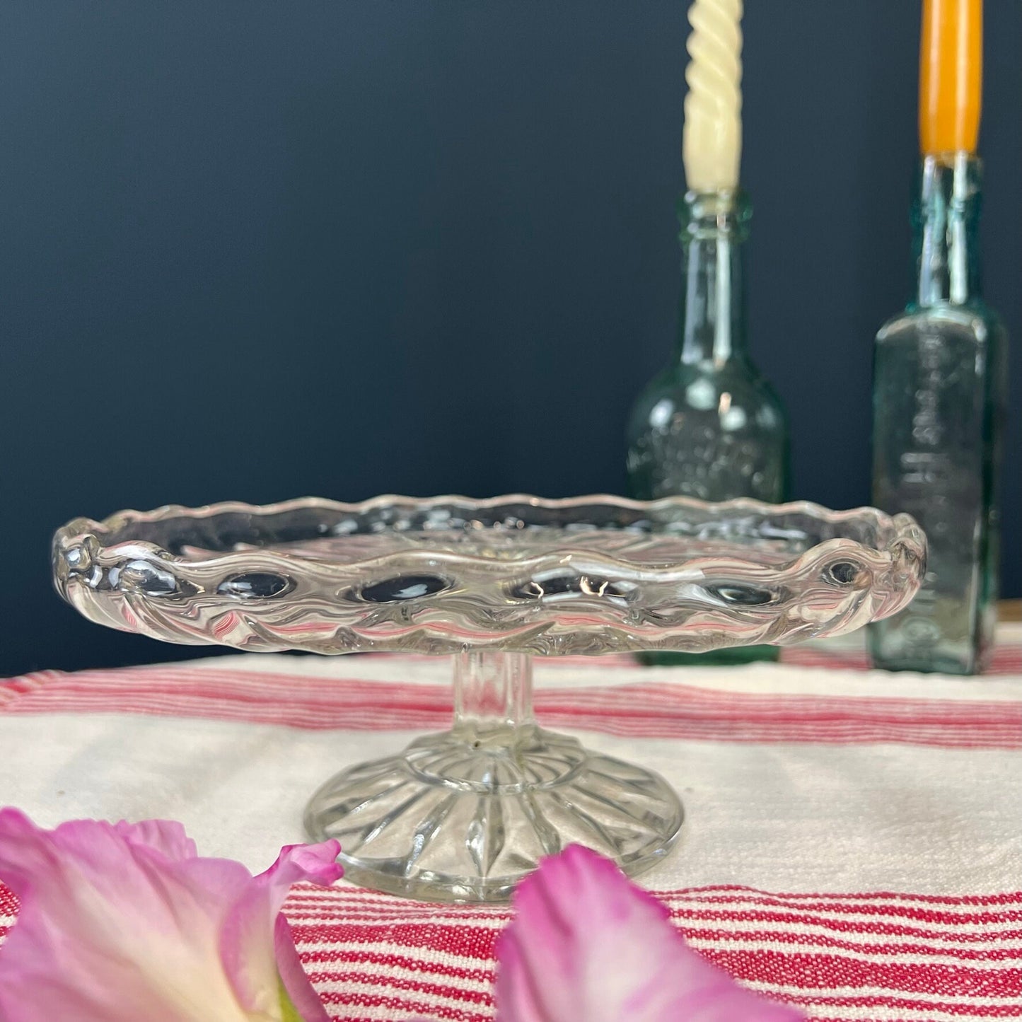 Pressed Glass Cake Stand