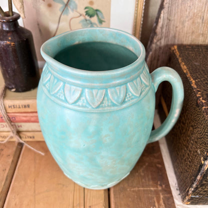 Art Deco Green Dappled Arthur Wood Stoneware Vase Jug