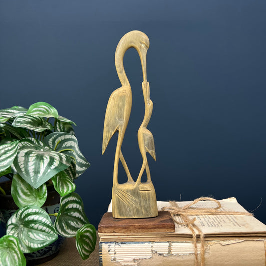 Mid Century Bamboo Carved Herons