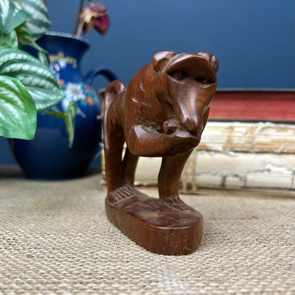 Mid Century Carved Teak Monkey Ape Figure