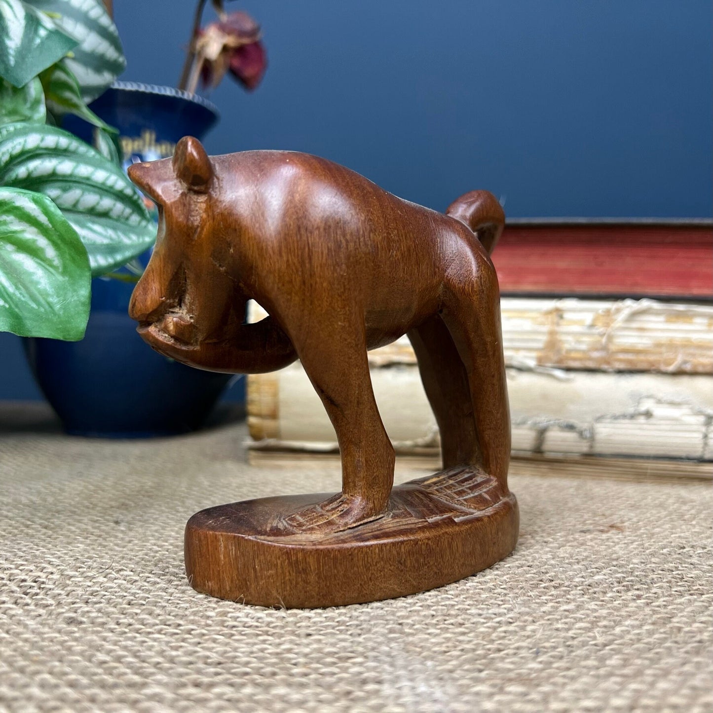 Mid Century Carved Teak Monkey Ape Figure