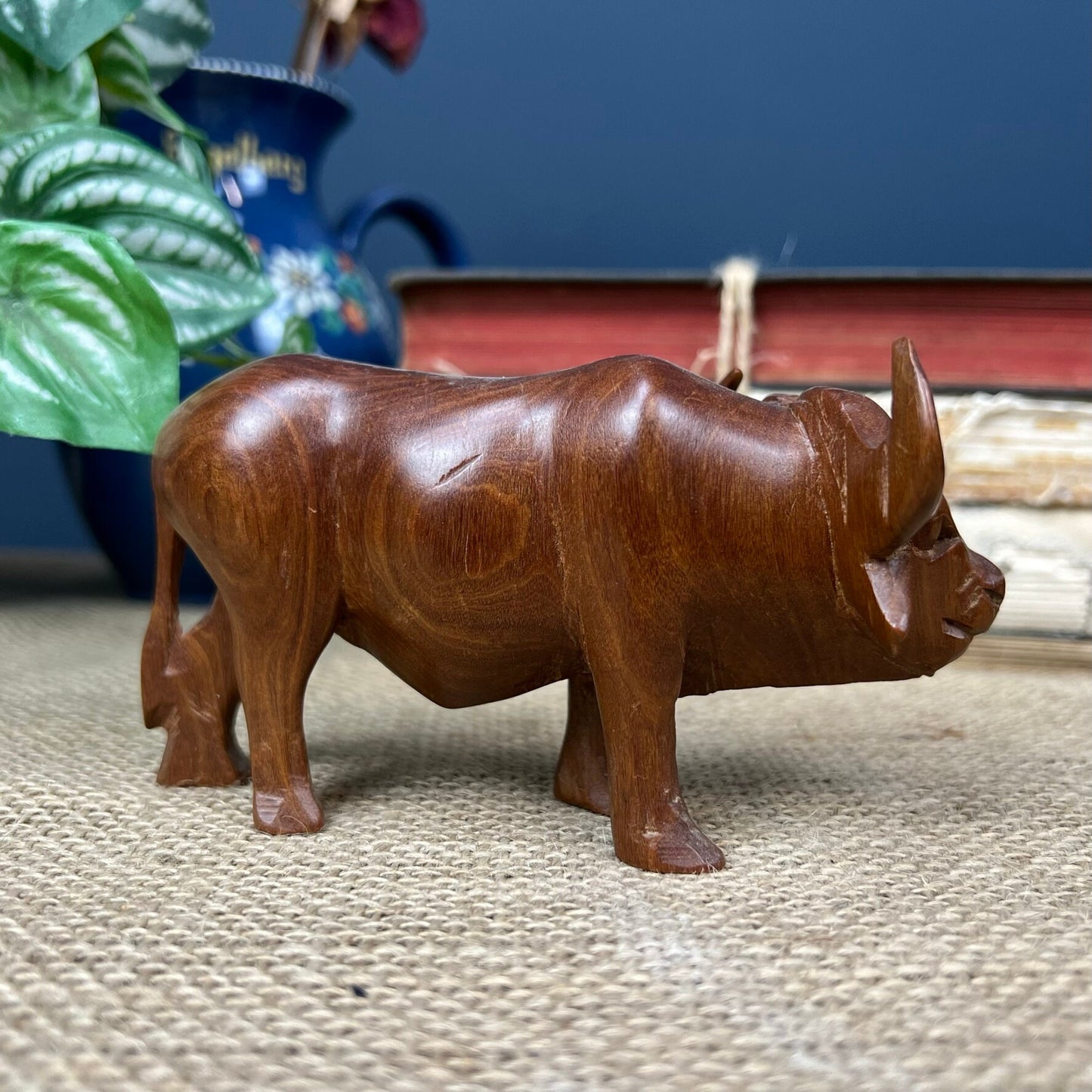 Mid Century Carved Teak Water Buffalo Figure