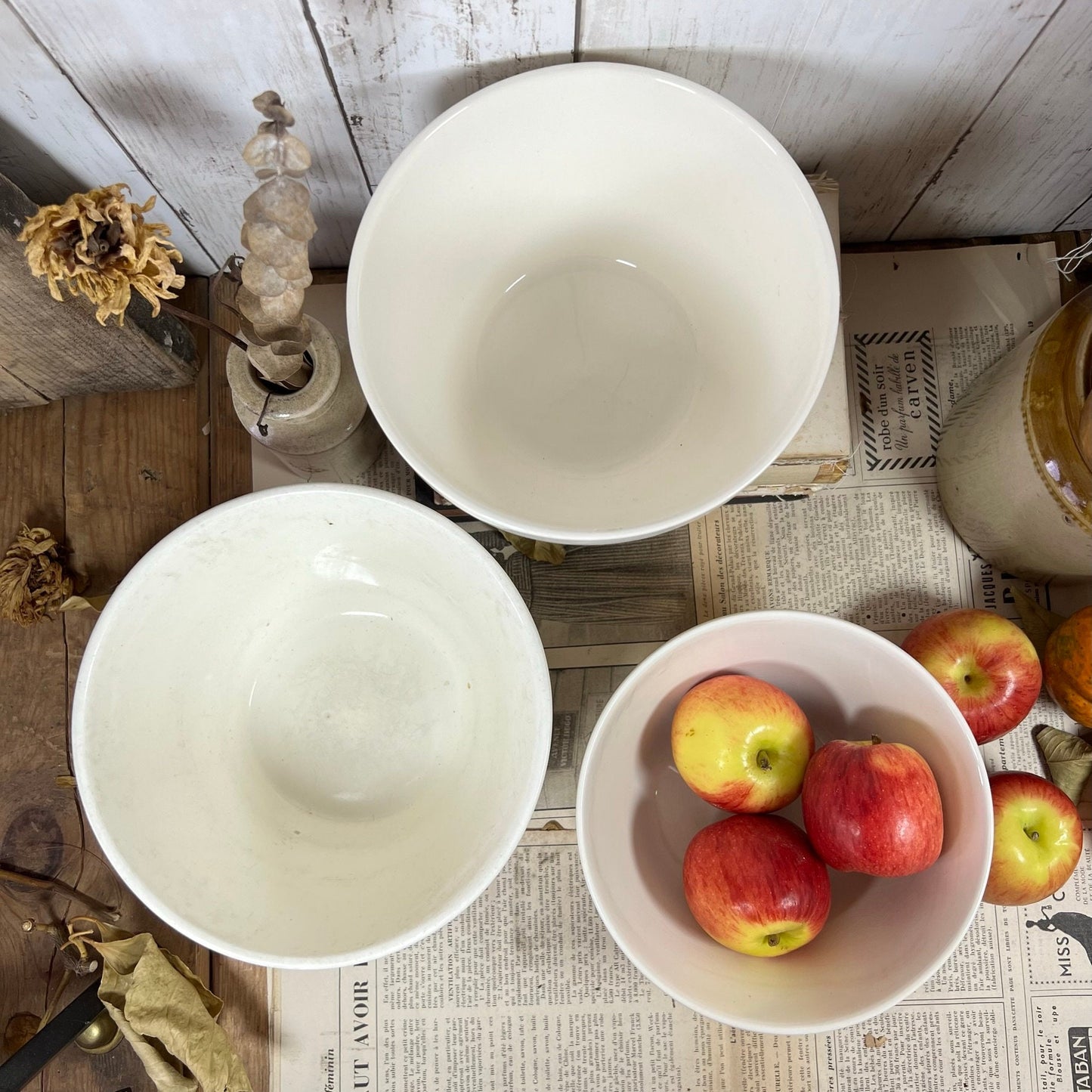 White Ironstone Pudding Dish Bowl