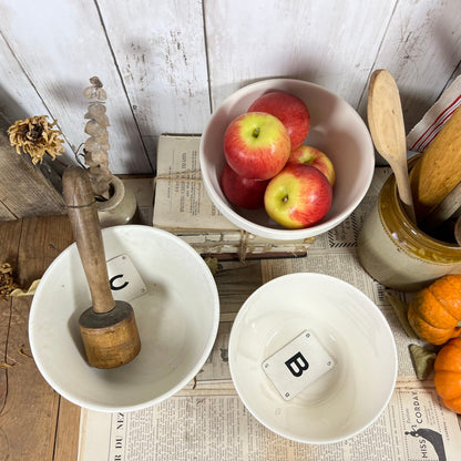 White Ironstone Pudding Dish Bowl