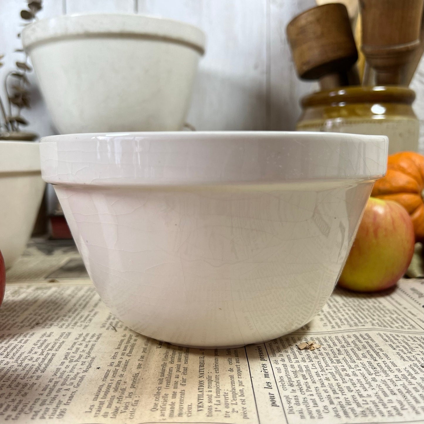 White Ironstone Pudding Dish Bowl