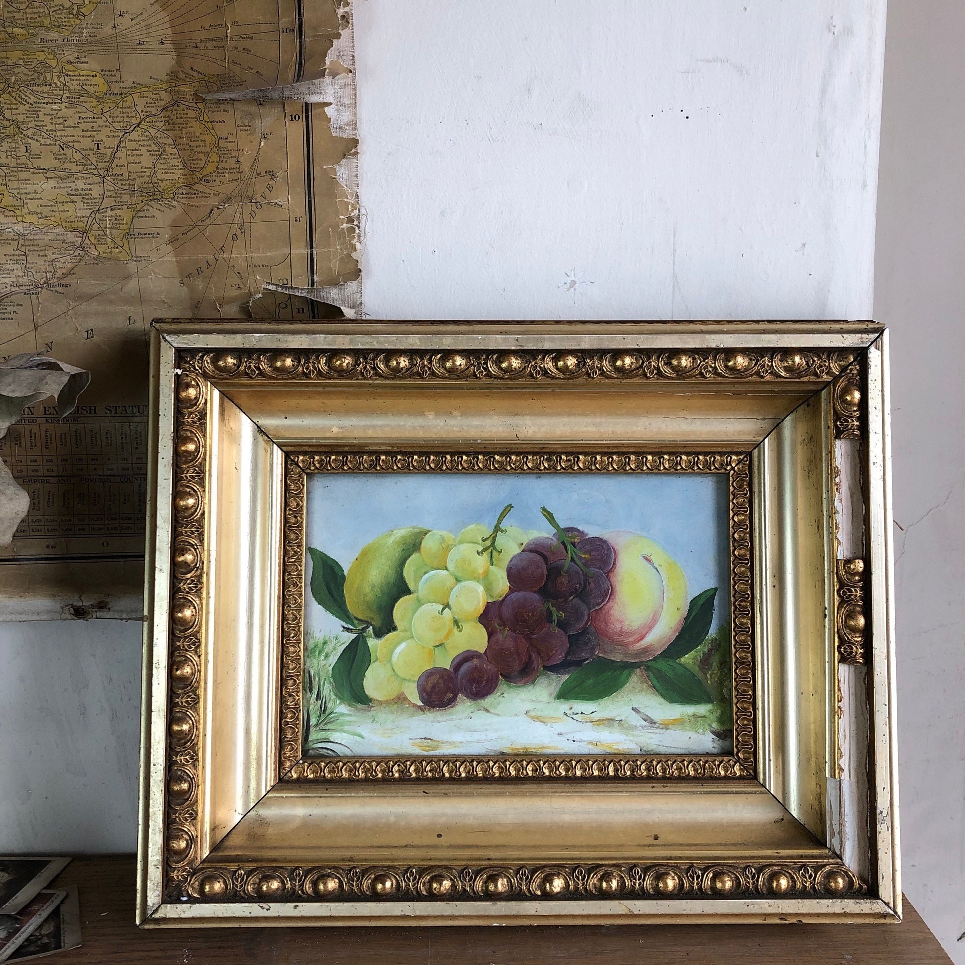 Original Still Life Oil On Board Gesso Frame