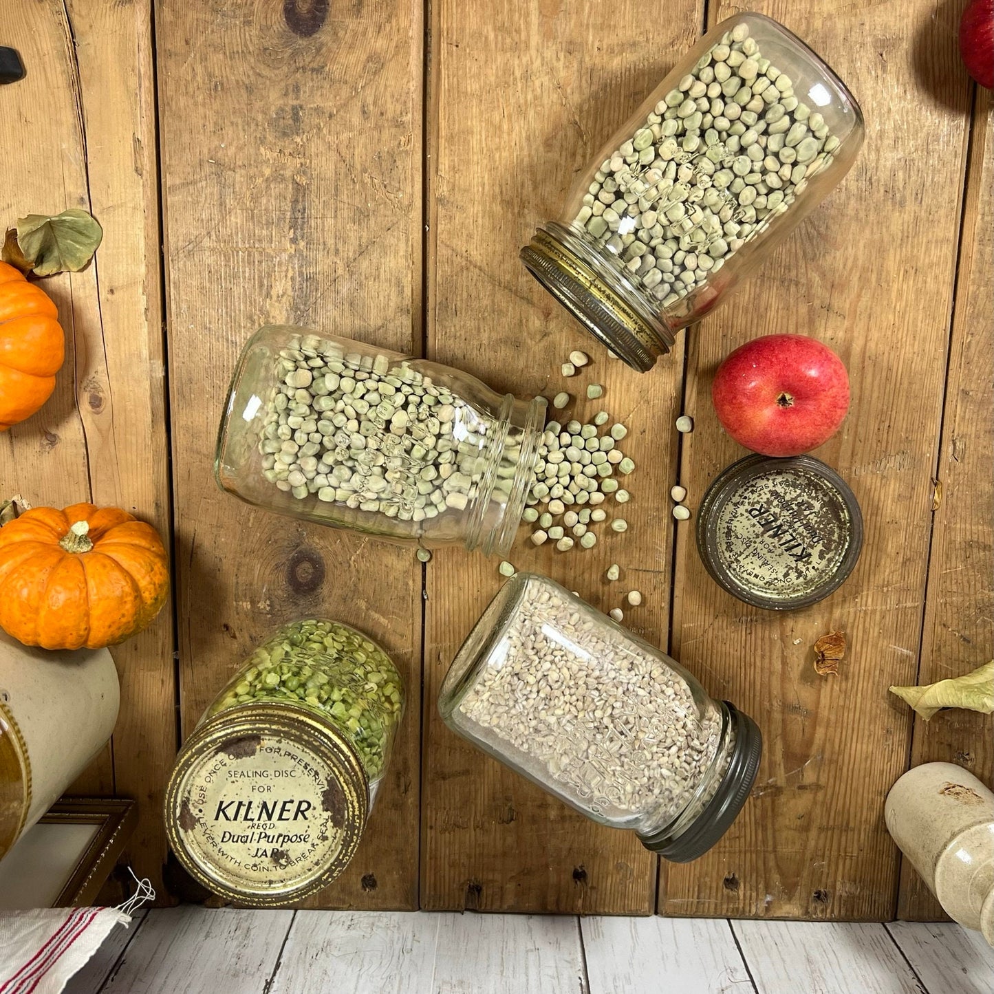 Four Kilner Jars with Metal Screw Lids