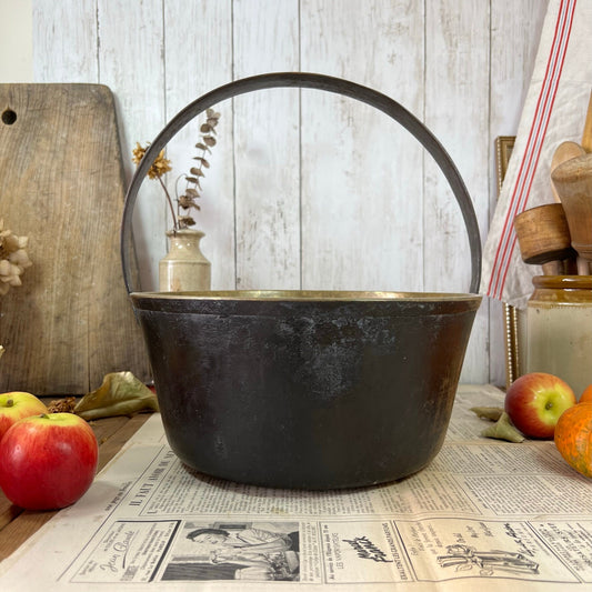 Antique Brass Jam Pan, Preserve Pot, Heavy Cooking Pot