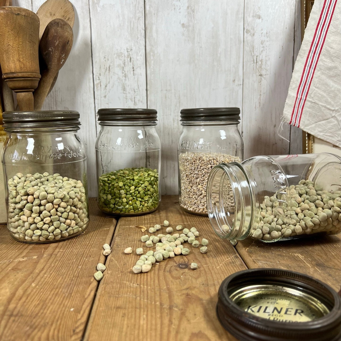 Four Kilner Jars with Metal Screw Lids