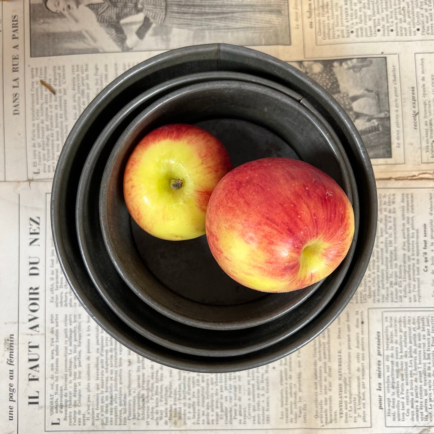 Three ACME Deep Vintage Cake Tins