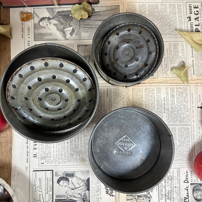 Three ACME Deep Vintage Cake Tins