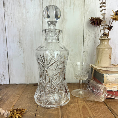 Large Cut Glass Vintage Decanter