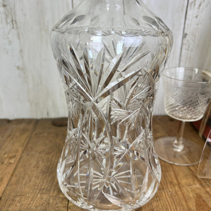 Large Cut Glass Vintage Decanter