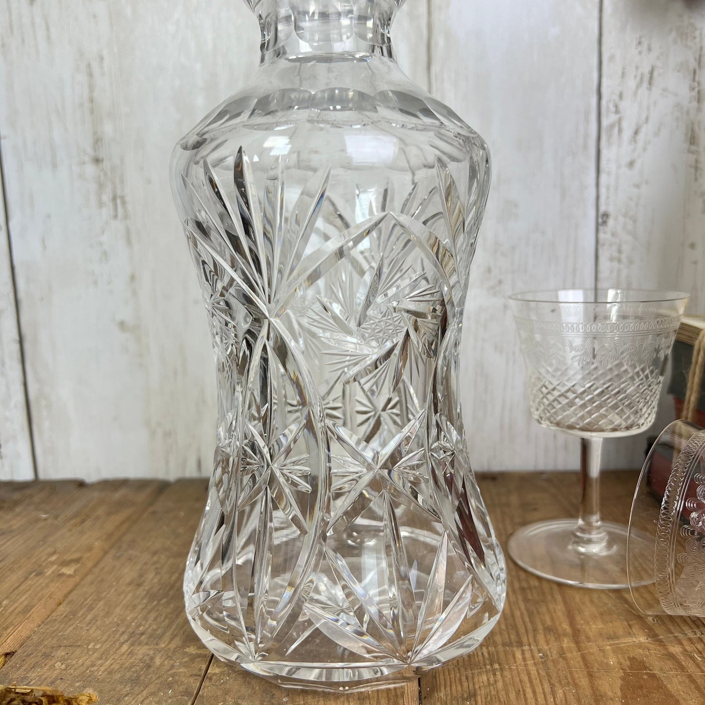 Large Cut Glass Vintage Decanter