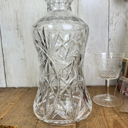 Large Cut Glass Vintage Decanter