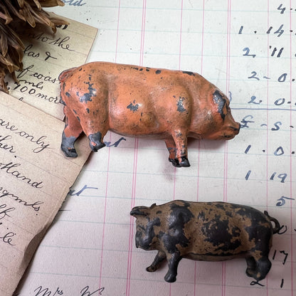 Antique Lead Farm Animals Pigs