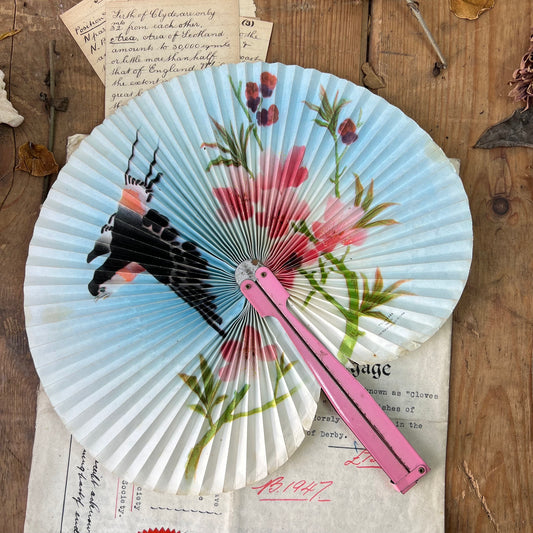 Vintage Oriental Chinese Handheld Paper Fan