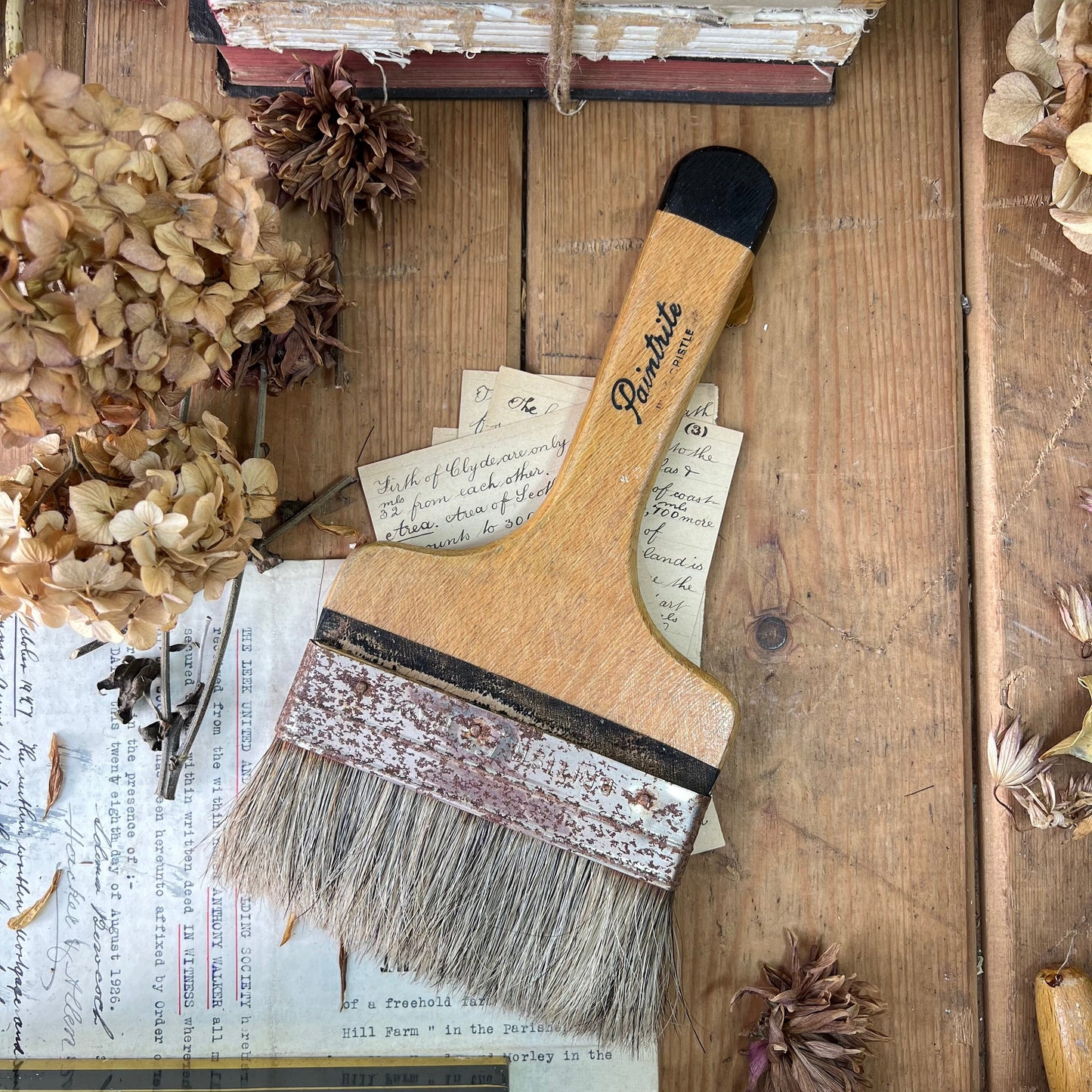 Large Rustic Paintrite Paint Brush