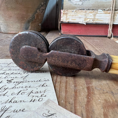 Antique Wheeled Knife Sharpener with Bone Handle