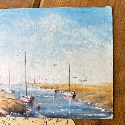 Original Watercolour on Board Beach Nautical Scene Painting by Andy Gillies