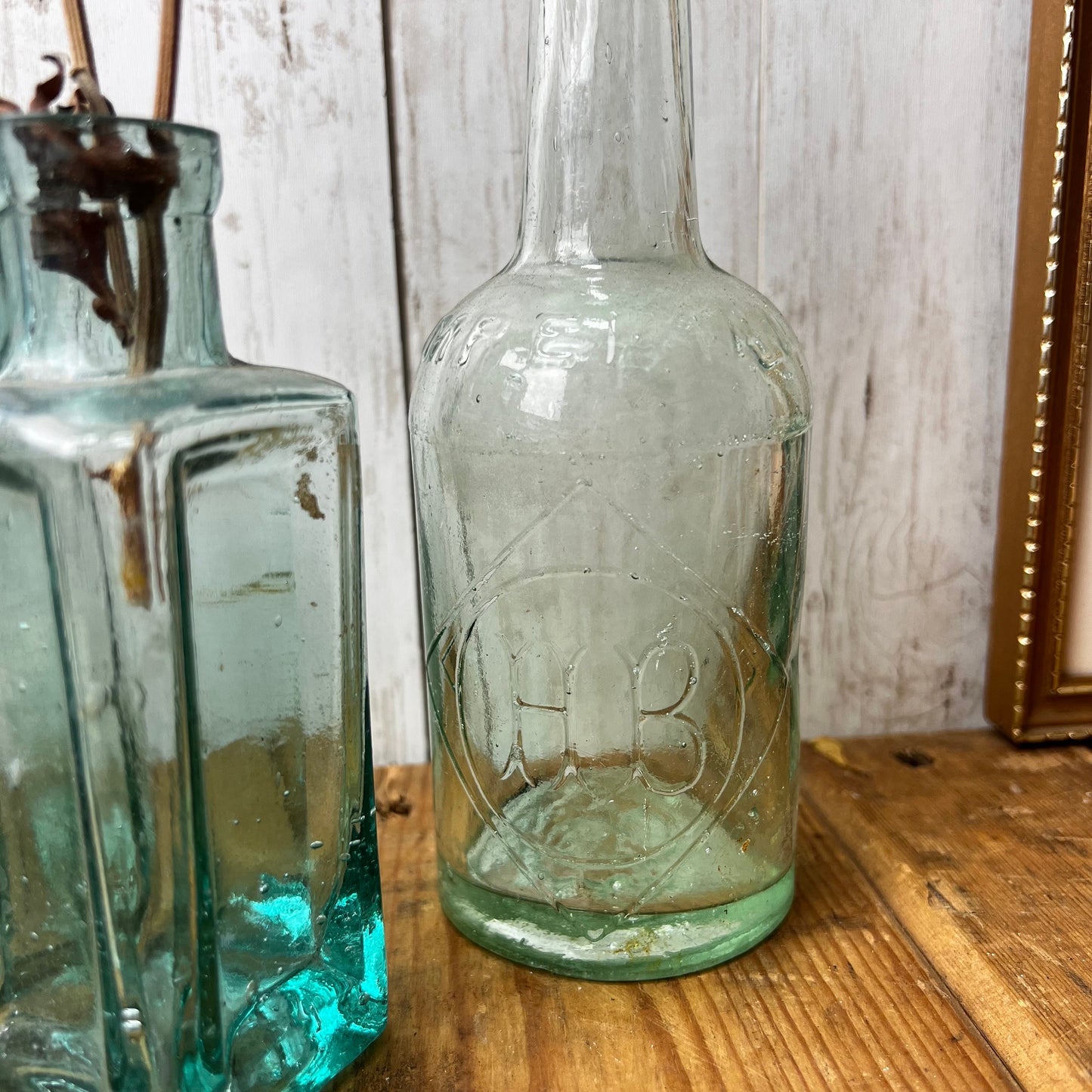 Collection of Eight Antique Glass Poison Apothecary Chemist Bottles Vases