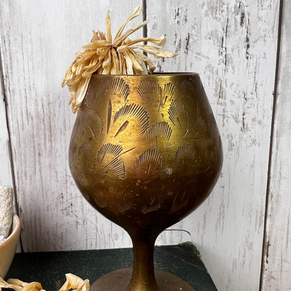 Mid-Century Brass Arabian Goblet - The Blind Mole