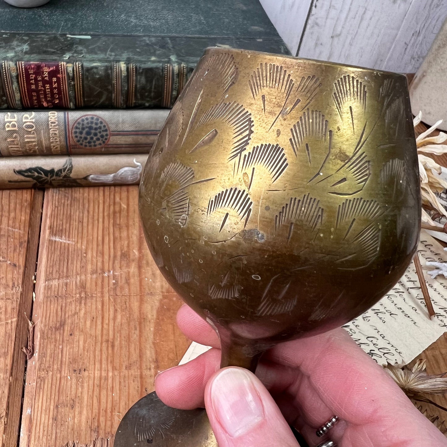 Mid-Century Brass Arabian Goblet - The Blind Mole