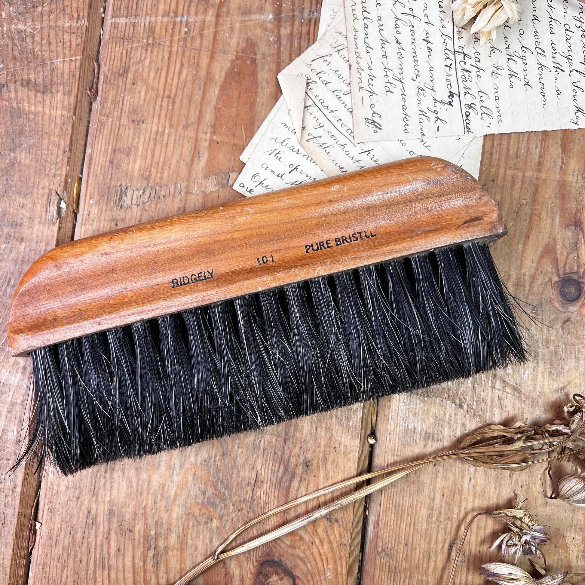 Handheld Rustic Brush Natural Bristles