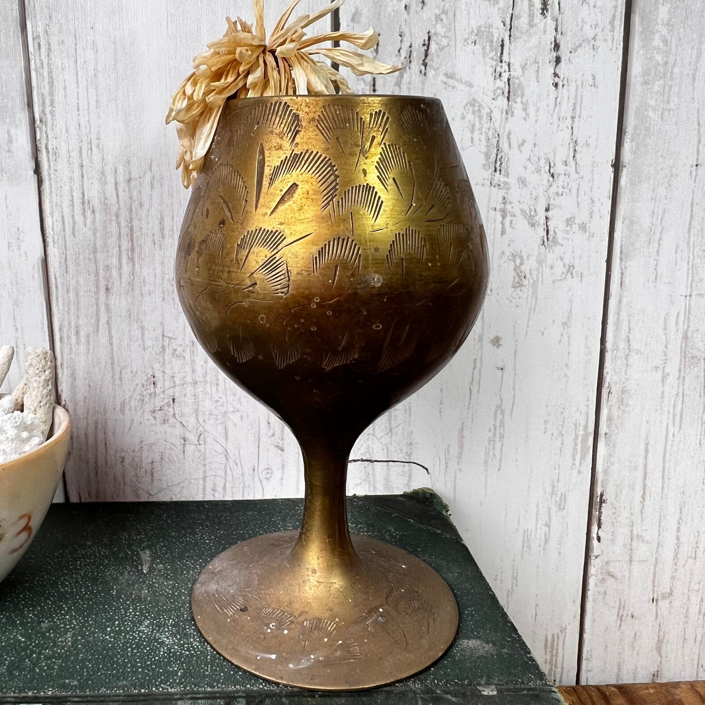 Mid-Century Brass Arabian Goblet - The Blind Mole