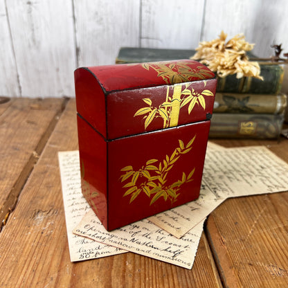 Small Wooden Red Keepsake, Playing Card Box